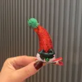 Weihnachtsmütze Haarklammer, rote Pailletten Elfen Mütze mit grünem Pompon und Schleife Kinder - Scharlachrot