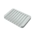 Portasapone in silicone bianco con fessure di drenaggio e supporto antiscivolo. - Scaffale per Sapone di Drenaggio / Bianco