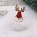 Weihnachtlicher Rentier Haarklammer DIY Zubehör, rote Mütze mit Gold Glitzer Geweih und Tüll. - Scharlachrot Halbfertig