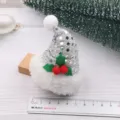 Cute mini Christmas hat hair clip accessory, sparkly silver sequin DIY hair decor for girls. - Silver Semi-finished Sequin Style