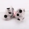Rosa Pünktchen Chiffon Schleife Haarspange, süßes Haaraccessoire für Kinder Alltag. - Hellrosa