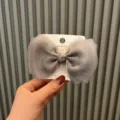 Large organza bow hair clip for girls, sparkly grey hair barrette sweet kids hair accessories - Hair Clip Style (F3-6) / Gray