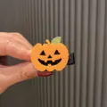 Fermaglio per capelli a zucca di Halloween per ragazze, simpatica forcina feltro. - Fermaglio Foglia Verde Zucca Feltro Arancione