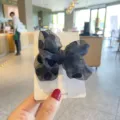 Schwarze Chiffon Punkt Schleife Haarklammer für Mädchen, süße Sommer Haaraccessoires. - Schwarz