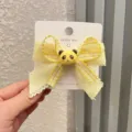 Süße gelbe Schleife Haarklammer für Kinder süßes Cartoon Tier Haaraccessoire Haarspange - Aprikose Haarpfeil J2-5 Panda