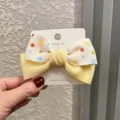 Süße gelbe Haarklammer mit Schleife und Punkten für Mädchen, hübsches Haaraccessoire. - Rötlich Gelber Haarpfeil J2-5