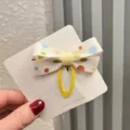 Süße gepunktete Schleifen-Haarspange für Kinder, niedliches Haaraccessoire für Mädchen - Zartgelber BB-Clip J2-5