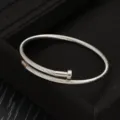 Edelstahl Drahtseil Nagel Design Mode Armband Hauptansicht Display fur Damen und Herren - Stahlfarben