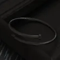 Schwarzes Edelstahl Kabel Armband mit industrieller Mutter für Damen und Herren - Schwarz