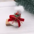 Accessorio molletta capelli cappello di Natale, fiocco velluto rosso con campanelli, bambini. - Verde Semilavorato U2-1