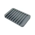 Portasapone in silicone grigio per doccia bagno, portasapone di drenaggio antiscivolo pratico - Scaffale per Sapone di Drenaggio / Grigio