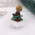 Weihnachtsbaum Haarklammer mit rot-grünem Lametta-Schleife und weißem Tüll für Party. - Hellgrün Halbfertig