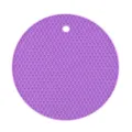 Purple round silicone honeycomb hot pad trivet for kitchen dining table heat insulation cup mat - Purple