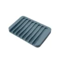 Portasapone grigio in silicone con fessure di drenaggio, supporto doccia antiscivolo. - Scaffale per Sapone di Drenaggio / Blu Morandi