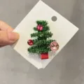 Weihnachtsbaum Haarspange Kinder koreanischer Stil grüne rote Strass Haarnadel für Mädchen - Cyan