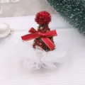 Weihnachten Haarschmuck DIY Mini Mütze rot grün Schleife weißes Netz festliche Deko - Burgunderrot Halbfertig