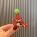Weihnachtshut Haarklammer Kinder festliche Schleife Glocke rot grün Haarschmuck süß - Grasgrün