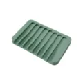 Portasapone in silicone verde con fessure di drenaggio, vassoio porta sapone antiscivolo. - Scaffale per Sapone di Drenaggio / Verde Morandi