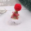 Mini Weihnachtshut Haarschmuck SKU, roter Pom-Pom Gold Glitzer DIY festliche Schleife Haarklammer. - Goldglocke Halbfertig