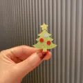Weihnachtsbaum Haarklammer fuer Kinder, gruener Glaenzender Entenschnabelclip rot. - Grasgrün