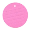 Premium pink round silicone honeycomb heat insulation mat kitchen coaster placemat small size - Pink