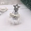 Weihnachten Mini Hut Haarschmuck DIY Kinder silber Stern Schleife Tüll festliche Haarspange - Silbernes Halbzeug