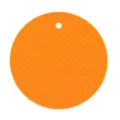 Round silicone honeycomb mat heat resistant non-slip pot holder small size table coaster - Orange