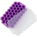 Stampo per ghiaccio in silicone con coperchio, 37 griglie contenitore flessibile cucina. - Con Coperchio / Viola