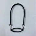 Black silicone water bottle strap ring with metal clips, flexible band for outdoor use. - Black (Oval Cup Sleeve Ring + Lanyard, Pearlescent Bag)