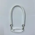 White silicone water bottle strap elastic ring portable cup band for outdoor travel daily use - White (Oval Cup Sleeve Ring + Lanyard, Pearlescent Bag)