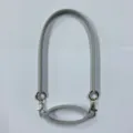Grey silicone water bottle strap with metal clasps and elastic loop, portable cup handle. - Grey (Oval Cup Sleeve Ring + Lanyard, Pearlescent Bag)