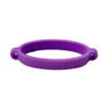 Purple silicone water bottle strap ring, elastic silicone band holder for portable bottles. - Purple