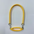 Yellow silicone water bottle strap ring, elastic holder band with metal clasps, portable. - Yellow (Oval Cup Sleeve Ring + Lanyard, Pearlescent Bag)
