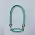Green silicone cup strap ring, elastic holder band with metal clasps, portable bottle accessory. - Mint Green (Oval Cup Sleeve Ring + Lanyard in Pearlescent Bag)