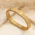 Gouden Italiaanse modulaire stretcharmband, stijlvol design voor modieuze sieraden. - 9mm / Goud