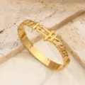 Oro Acciaio Inossidabile Motivo Serpente Croce Bracciale 18K Placcato Gioielli Moda - Fibbia della cintura dorata