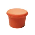 Runder Silikon Weinflaschenstopfen in leuchtendem Orange, flexibler Verschluss für Flaschen. - Orange