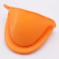 Verdickter oranger Silikon Topfhandschuh für Mikrowelle Backen hitzebeständig Greifer - Verdickt / Orange