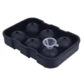 Bac a glacons en silicone a 6 cavites moule a boule de glace avec petit entonnoir - 6 trous boules de glace noir (avec entonnoir)