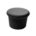 Black silicone wine bottle stopper, flexible round sealing plug for glass bottles. - Black