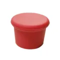 Red silicone wine bottle stopper, flexible sealing plug for glass bottles, durable kitchen tool. - Red