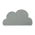 Grey silicone cloud placemat for kids, waterproof and heat-resistant baby table mat. - Gray