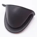Schwarzer Silikon Ofenhandschuh, hitzebeständiger Topfhandschuh für Küche und Backen. - Dünner Stil / Schwarz