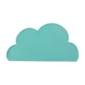 Cute Nordic turquoise silicone cloud placemat for kids, waterproof heat-resistant desk mat. - Cyan