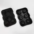 Moule a glacons en silicone noir avec formes de sphere et de diamant pour cuisine de bar. - Moule à glaçons combiné diamants et roses (Noir)