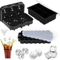 Set de bacs à glaçons en silicone avec moules sphériques et carrés, moules flexibles avec couvercles. - Set 6 cubes avec couvercle + 6 sphères + 37 grilles avec couvercle noir (Avec entonnoir)