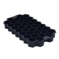 Moule a glaons en silicone en nid d'abeille noir souple pour cuisine et bar usage - 37 compartiments noir (sans couvercle)