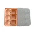 Bac a glacons en silicone avec couvercle moules ronds et carres pour cuisine pro - 3 carrés + 3 sphères rose
