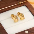 Orecchini a lobo con cucciolo dorato e strass scintillanti, gioielli animali carini donna. - Cane Strass Oro Coppia
