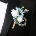 Artificial rose boutonniere forest style wedding groom suit flower corsage brooch - Type C (Corsage)